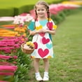 thumbnail image 5 of Summer Savings Clearance 2025! THDHVS Baby Girl Dress,Dress for Girls,Kids Girl Summer Casual Short Sleeve Crew Neck Mid Length Skirt Fashion Heart Print Dress Hot Pink 6-7 Years, 5 of 7