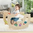 thumbnail image 4 of Resenkos 2-in-1 Rocking Horse Arch for Kids Montessori Climbing Toys with Arch Climber-Multicolor, 4 of 11