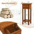 thumbnail image 3 of Gymax Solid Wood Side Table Home Rectangular Sofa Side Table w/ Acacia Wood Top Telephone Table, 3 of 10