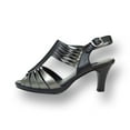 thumbnail image 3 of PEERAGE Lexi Women's Wide Width Cool Two-Tone Strappy Sides Open-Toe Slingback BLACK 9.5, 3 of 6