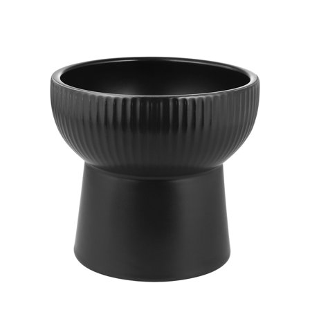 HEMOTON 1Pc Pet High Feet Feeder Creative Ceramic Food Dish Feeding Bowl Container for Cat Dog Water Food Toy Black