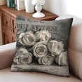 thumbnail image 6 of Black and White Rose Vintage Inspirational Love Flower Throw Pillow Covers 18 X 18 Inch, Set Of 4, Linen Study Sofa Cushion Cover Indoor Living Room Home Decor, 6 of 7