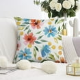 thumbnail image 3 of Add a Floral Touch: Cream Wildflower 18x18inch Pillow Covers - Spring Farmhouse Decor Throw Pillows, Ideal for Couch, Sofa & Outdoor Settings, Set of 2, 3 of 7
