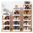 thumbnail image 5 of 6 Tiers Vertical Shoe Tower, Narrow Corner Shoe Rack, Folding Shoe Cabinet,Space Saving DIY Free Standing Shoes Storage Organizer for Small Entryway, Closet, Stable & Easy Assembly, Orange, 5 of 8