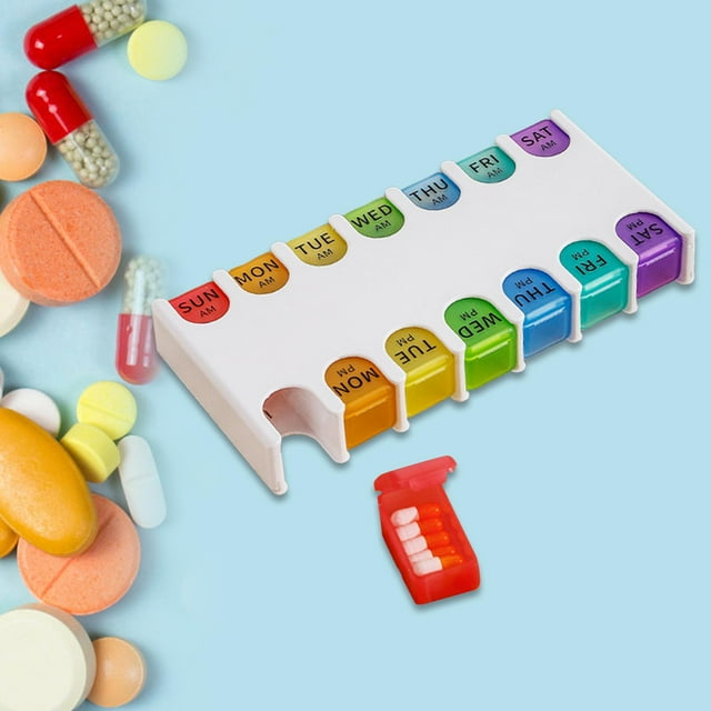BELOVING Boîte à Pilules Compacte Distributeur de Médicaments pour Suppléments Huiles Médicaments