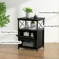 thumbnail image 6 of VECELO 2 Drawers Nightstand, Modern End Side Table with Storage Space for Living Room, Bedroom, Black, 6 of 14