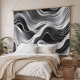 thumbnail image 3 of Abstract Waves Large Tapestry for Bedroom Wall Hanging Tapestry, Black Grey Modern Geometric Striped Ceiling Backdrop Tapestries Poster Blanket Wall Decor for Teens Room Living Room Dorm 85" x 90", 3 of 8