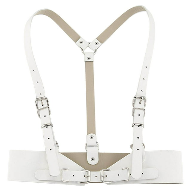 Ceinture Taille Femme en Cuir PU Corset sous-Poitrine Steampunk Ceintures Cincher Dames Blanc