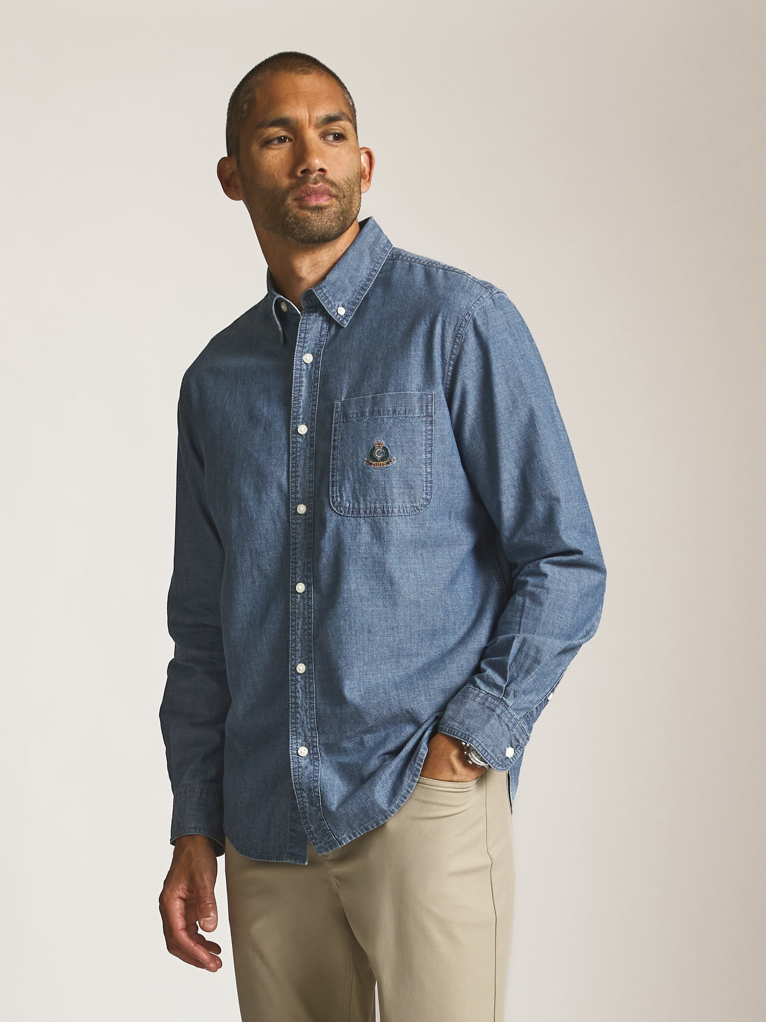 Chaps Men’s and Big Men’s Heritage Cotton Chambray Shirt, Sizes S–2XL