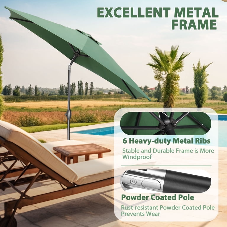 6 patio table umbrella metal pole 4 ribs AreShark 6.5' x 10' Rectangular Umbrellas for Outdoor, Outdoor Umbrella, Large Outdoor Patio Umbrellas with Sturdy for Pool, Garden, Deck & Market (Aqua Sky) : Patio coated iron pole and six reinforced iron ribs MASTERCANOPY 7.5FT Patio Umbrella for