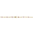 thumbnail image 4 of Gem Stone King 18K Yellow Gold Plated Silver Pink Sapphire and Round White Lab Grown Diamond Tennis Bracelet for Women (3.64 Cttw, Gemstone Birthstone, Oval 6X4MM, 7.25 inches), 4 of 4