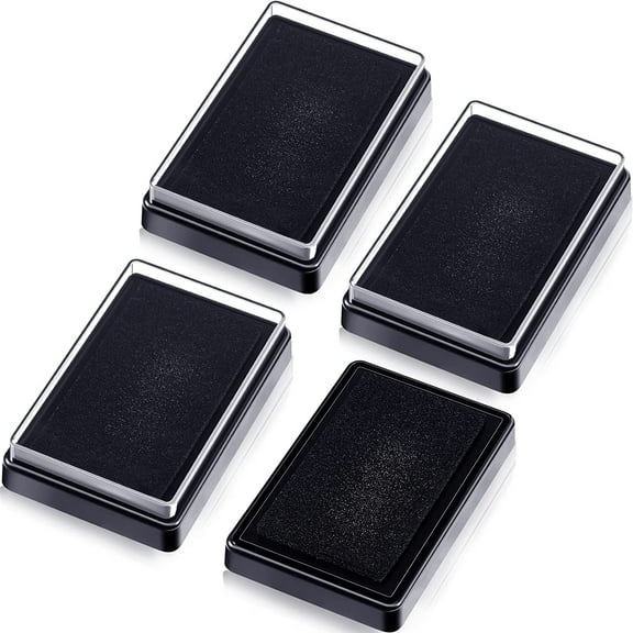 Lsupdaol 4-Piece Egg Stamp Ink Pad Set - Black Safe Ink for Egg Marking, 3.75 x 2.36 Inches(Black)