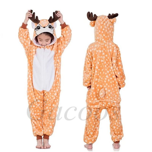 Pijama Kigurumi de lana, mono con capucha de una pieza, mono de unicornio para niño, pijamas de invierno para niños, ropa de dormir, pijamas de Navidad y Halloween