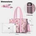 thumbnail image 5 of Teacher Tote Bag,Strawberry Princess Pattern Teacher Utility Tote Bag,Large Work Tote Bags for Women with Multiple Pockets,Top Zipper Closure,13.8x10.6x6.7 Inch, 5 of 5
