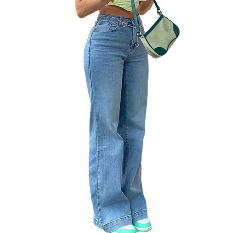 Baggy Jeans for Women Loose Flare Bell Bottom Jeans High Waisted Wide Leg  Denim Pants Retro Boyfriend Jeans Streetwear 