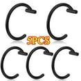thumbnail image 1 of ATJIA 5PCS Punk Lips Rings Titanium Steel Nose Ring Fake Nose Ring Septum Piercing Clip on Mouth Ring for Women Men, 1 of 11