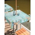thumbnail image 2 of Outdoor Tablecloths with Umbrella Hole & Zipper, Blue Coastal 60x60 Inch Square Tablecloths, Summer Nautical Beach Coral Starfish Waterproof Table Cloth, Patio/Pool/Picnic Table Covers, 2 of 8