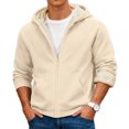 thumbnail image 2 of yuCgh Men's Winter Fleece Lined Hooded Jacket, Thickened Zip Up Coat with Multiple Pockets, Casual Outdoor Jacket for Cold Weather & Daily Wear,Beige,L, 2 of 7