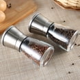 thumbnail image 1 of CHAO Molinillos de sal y pimienta – Juego de molinillos manuales para sal gruesa, pimienta en grano y sal rosa del Himalaya – Salero y pimentero de acero inoxidable y cristal – Con molinillo regulable, 1 of 5