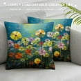 thumbnail image 3 of HENGT  Abstract Floral Watercolor Painting Throw Pillow Cover Colorful Spring Petal Flowers Farmhouse Cushion Case for Sofa Couch, 3 of 5