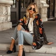 thumbnail image 4 of SCRAWLGOD Thanksgiving Maple Leaf Women's Open Front Cardigan Lightweight Long Elastic Light Weight Womens Cardigan Jackets with Pockets Size XL for Vacation, 4 of 7
