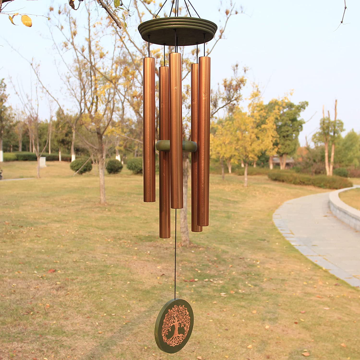Sympathy Wind Chimes Outdoor Large Deep Tone Tree of Life for Father Mother Family,Xmas Home Garden Hanging Decor Memorial Wind Chimes Outdoor,36 Inch Windchimes Unique Outdoor Engraved Tree of Life