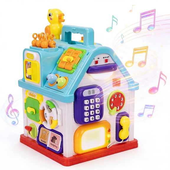 SaveJoy Montessori Activity Cube, 16-in-1 Interactive Baby Toys with Music, Educational Toddler Toys for 6-36 Months, Baby Girl Toys & Infant Learning Gift