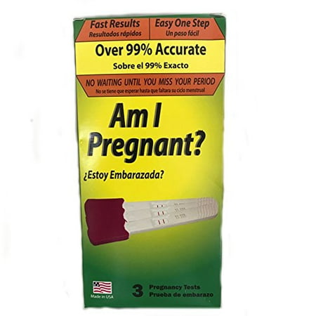 2 Pack Am I Pregnant? 3 One Step Pregnancy Tests Fast Results Over 99%