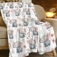 thumbnail image 6 of Elephant Blanket Super Cozy Soft Elephant Animal Throw Blanket Warm Plush Fluffy Elephant Stuff Gifts for Women Girls Fleece Flannel Gift Blankets for Kids Adults 50"X40", 6 of 6