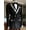A_Black, variant on Men's Black Jacquard Double-Breasted Blazer, Slim Fit Formal Suit Jacket with Silver Brocade Trim for Weddings Galas & Special Events