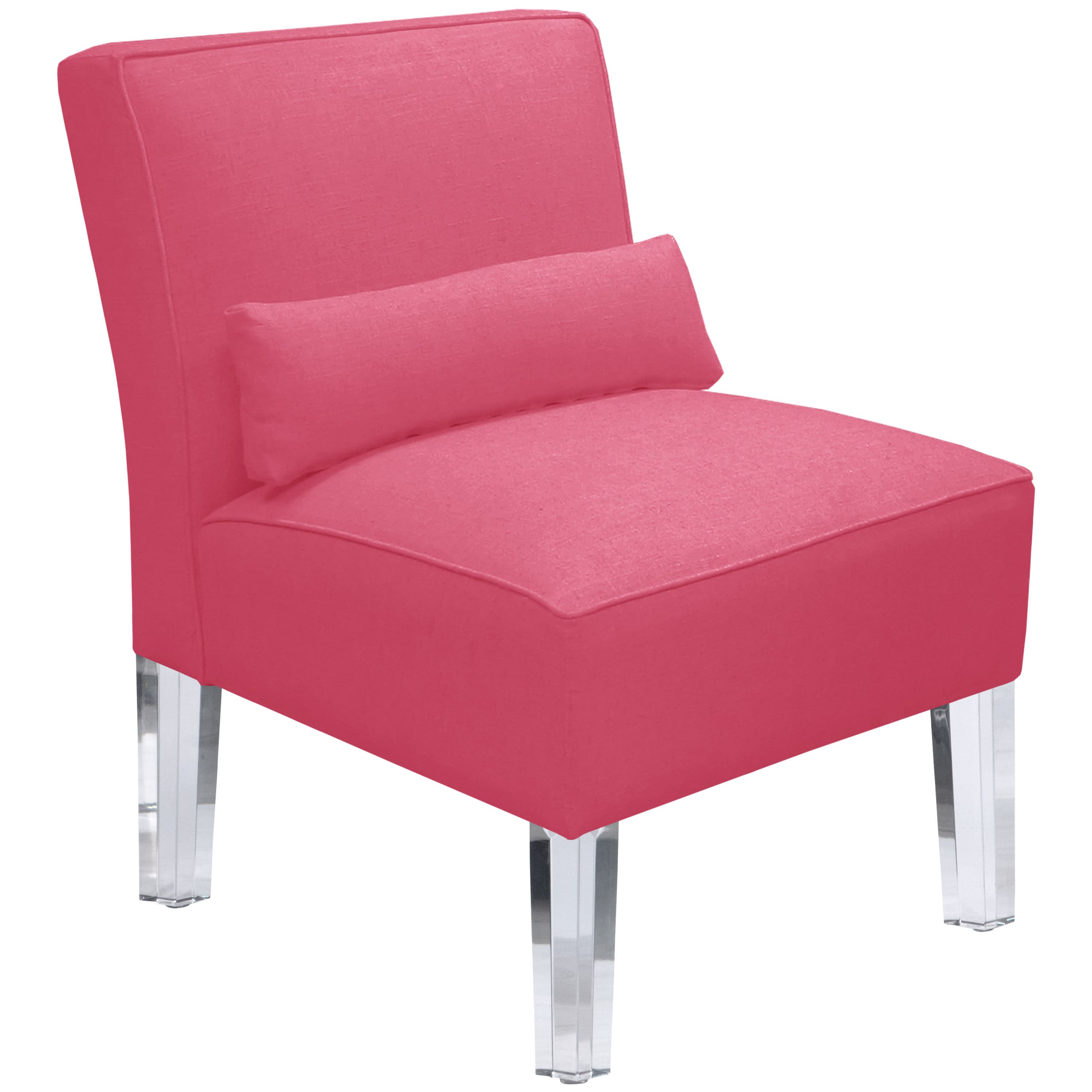 Skyline Furniture French Pink Upholstered Armless Chair with Acrylic