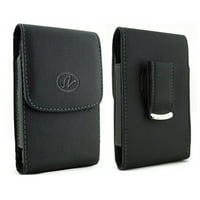 Vertical Leather Case Cover Holster with Swivel Belt Clip FOR  Huawei Ascend G7 * Fits phone w/ Single Layer Case on it *