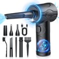 thumbnail image 1 of Compressed air Duster - 130000RPM Cordless Air Blower for Keyboard Cleaner,No Canned Air Duster Electric Air Duster with LED Light, Rechargeable Air Dusters 3 Speeds car dusters, 1 of 5
