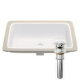 thumbnail image 1 of Novatto NP-U233921CH Rectangular White Undermount Sink with Chrome Overflow Drain, 1 of 6