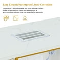 thumbnail image 4 of Manicure Table, Marbling Texture Nail Table With Electric Downdraft Vent,Wrist Cushion, Lockable Wheels, Storage Layers & Cabinet,White, 4 of 5