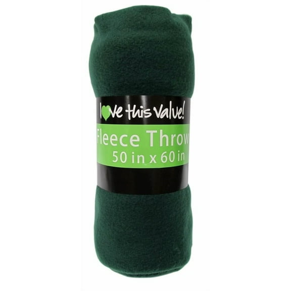 50 X 60 Inch Soft Cozy Fleece Blanket / Fleece Throw - Dark Green