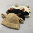 thumbnail image 4 of GENEMA Cute Ears Woolen Hat Horns Beanie Hat Fall Winter Must-have Item for Women Girl, 4 of 15