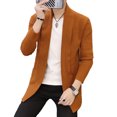 thumbnail image 2 of Chaquetas de punto para hombre Cárdigan de lana de primavera y otoño Suéter largo atractivo, 2 of 5