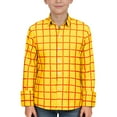thumbnail image 5 of Ulitacool Tops For Girls Long Sleeve Plaid Shirts Button Down Clouse Fall Winter Lapel Blouse Relax Fit Wear Yellow 7-8 Years, 5 of 6