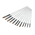 thumbnail image 1 of HEVIRGO 12Pcs Wood Handle Artist Painting Brushes Set Acrylic Watercolour Craft Tool, 1 of 10