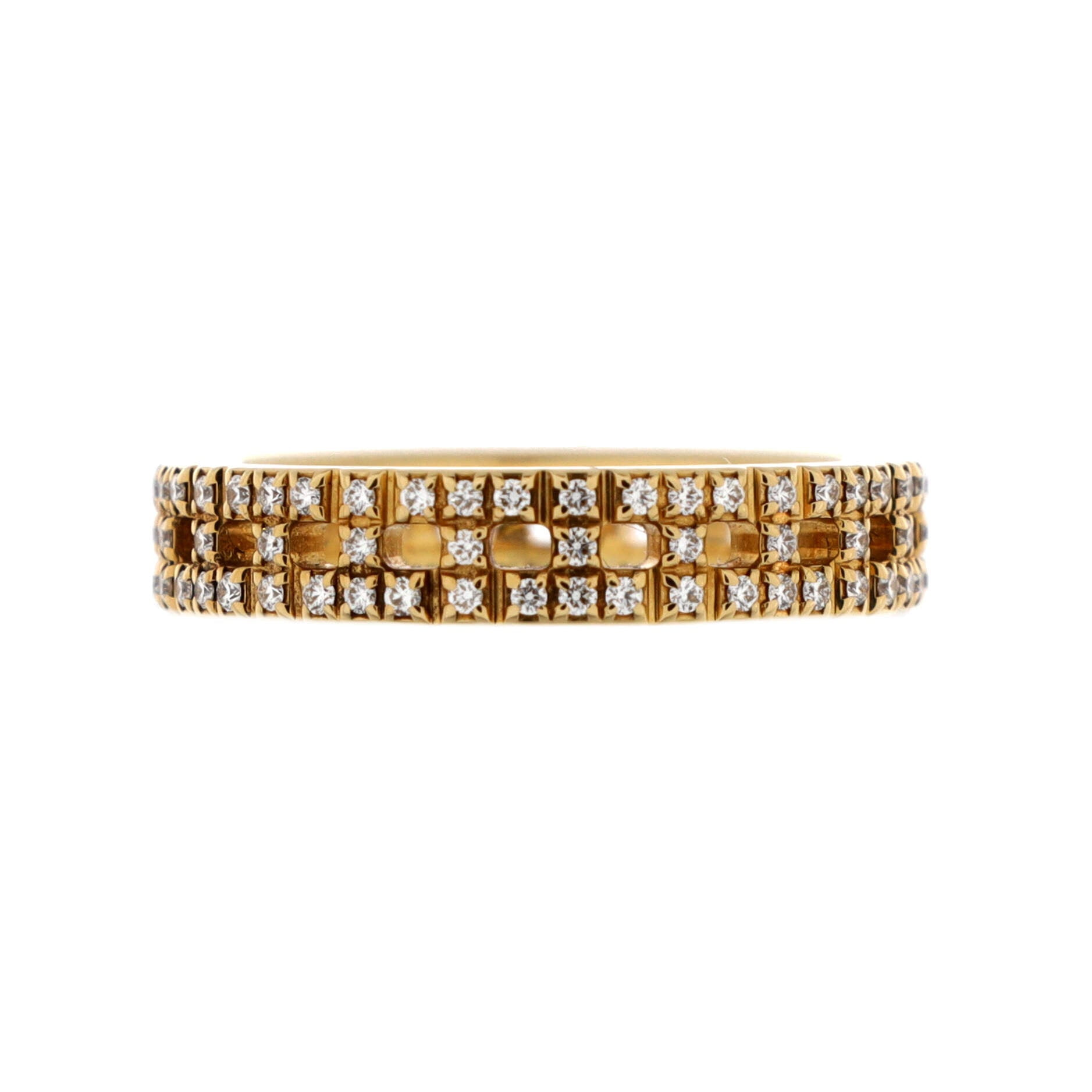 TIFFANY & CO. Pre-Owned T True Ring 18K Yellow Gold with Pave Diamonds Narrow By Rebag