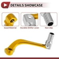thumbnail image 3 of Folding Motorcycle Gear Shifter Lever for Honda CRF110F 2013-2018 Aluminum Alloy Pedal Shift Lever Arm Gold Tone Lever Silver Tone Head, 3 of 6