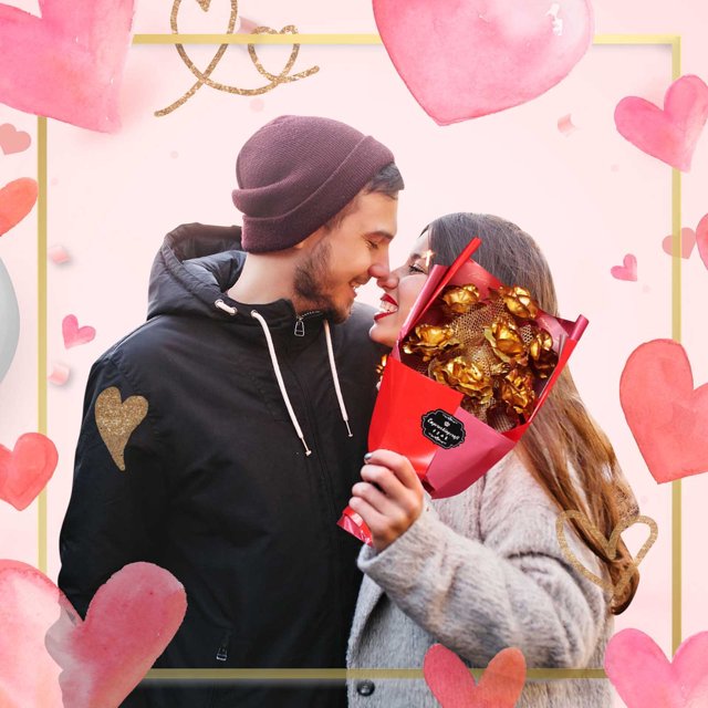 Rosa bañada en oro Fiudx regalo romántico para aniversario novia y San Valentín