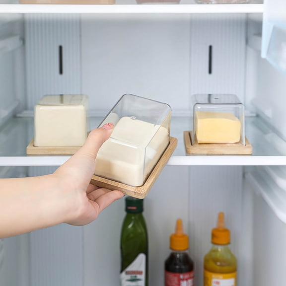 1Pc Butter Storage Container with Lid,Large Food Preservation Box for Cheese Freezer Refrigerator,12.5x8.5cm,by JASKFLY