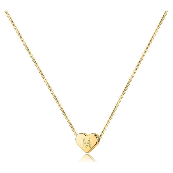 Tingn Dainty Heart Initial Necklace for Women Tiny Heart Birthday Jewelry Gifts