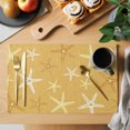 thumbnail image 2 of Vintage Ginger Yellow Starfish Placemats Set of 4 Summer Coastal Beach Marine Place Mats Indoor Wipeable Table Mats Washable Cloth Dining Table Placemats for Kitchen Holiday Party Decor 13x19 Inch, 2 of 9