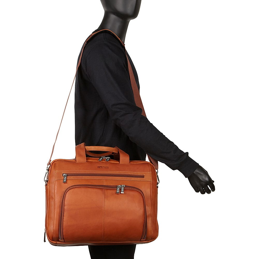 kenneth cole reaction colombian leather laptop briefcase