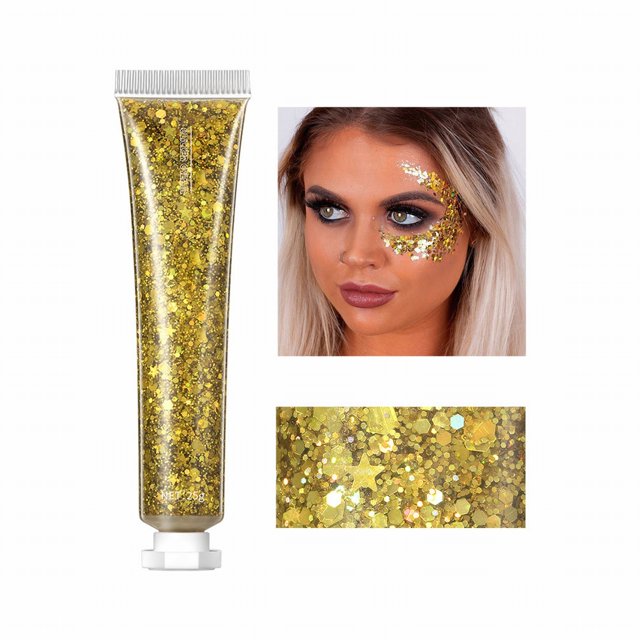 SIfdSeng Fard à Paupières Paillettes Visage Corps Polarisé Paillettes Haute Brillance Maquillage de Scène Imperméable Longue Durée Fard à Paupières Rouge Simple