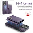 thumbnail image 4 of Decase 2 in 1 Magnetic Detachable Wallet Case Compatible with iPhone 16 Pro Max, Premium Leather RFID Blocking Flip Wallet Card Holder Shockproof Phone Case Supporting Wireless Charging,Purple, 4 of 11