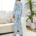 thumbnail image 3 of Top-kevin Christmas Deer Trees Bows Women's Long-Sleeve Shirt And Full-Length Bottom Pajama Set, 3 of 12